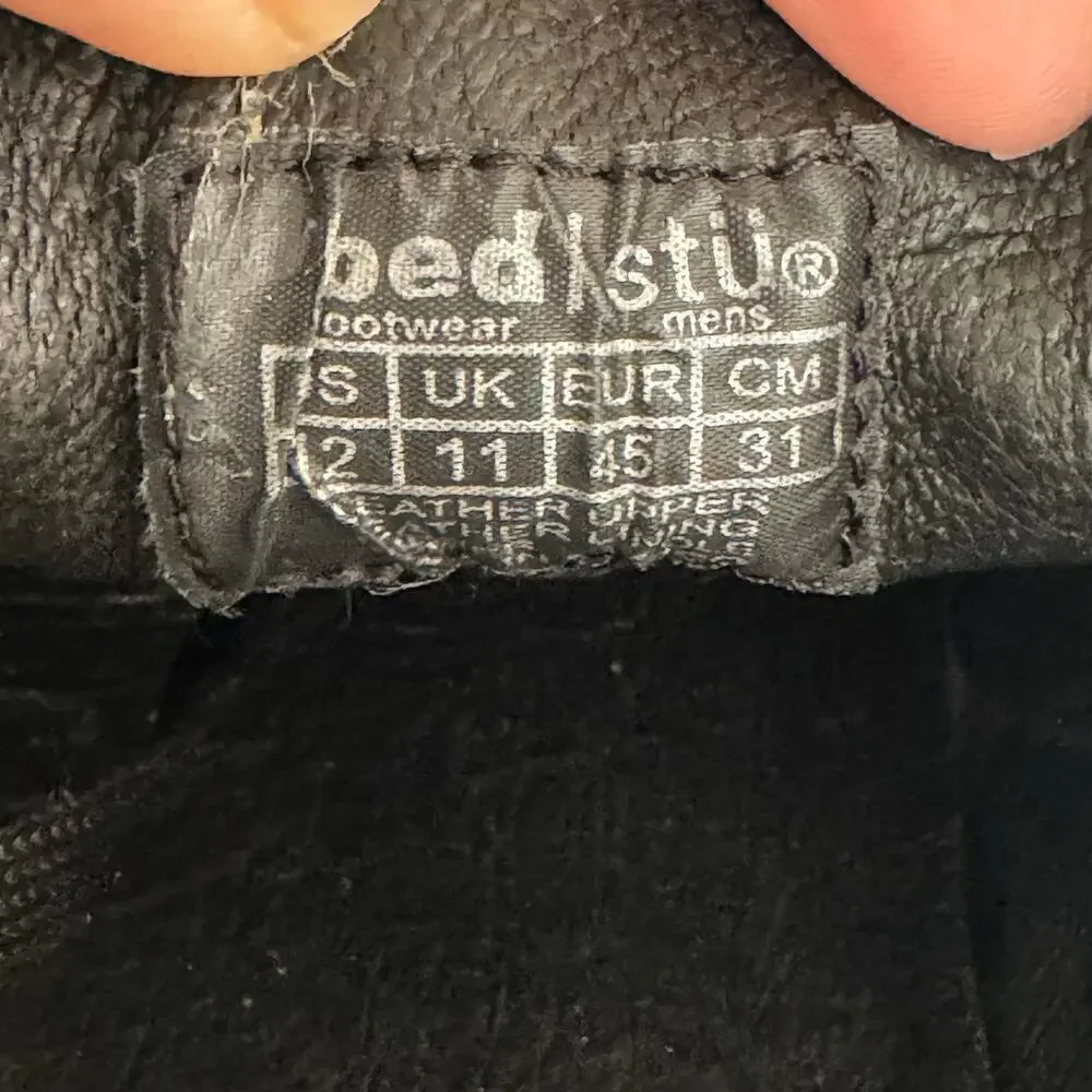 Bed Stu Beacon Mens Size 12 Black Garment Oxford Wingtip Shoes